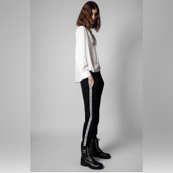 ZADIG & Voltaire Paula Band track Pants 40/M or 8. NWT - Picture 4 of 12